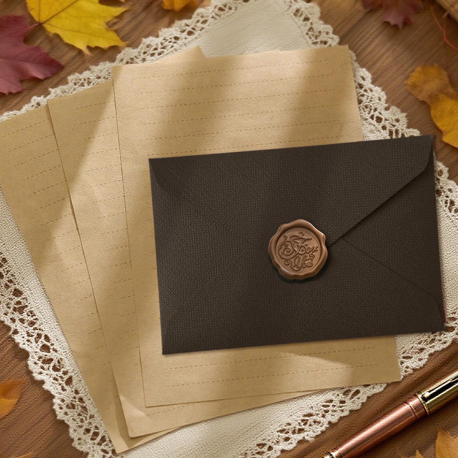 ชุดกระดาษเขียนแบบวินเทจ 22 ชิ้ - Wax Seal Letter Kit บทวิจารณ์และราคา