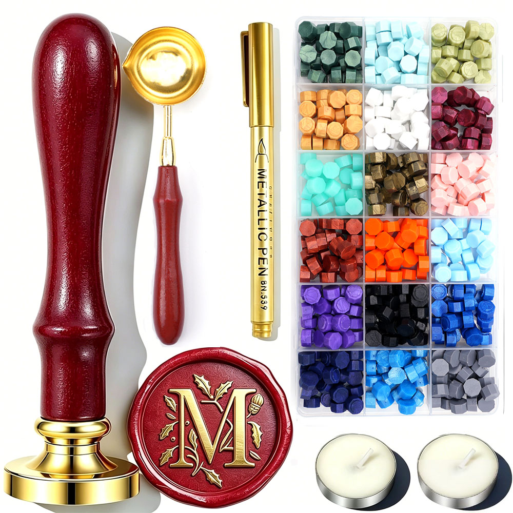 ชุดตราประทับขี้ผึ้งตัวอักษร M  - Wax Seal Letter Kit บทวิจารณ์และราคา
