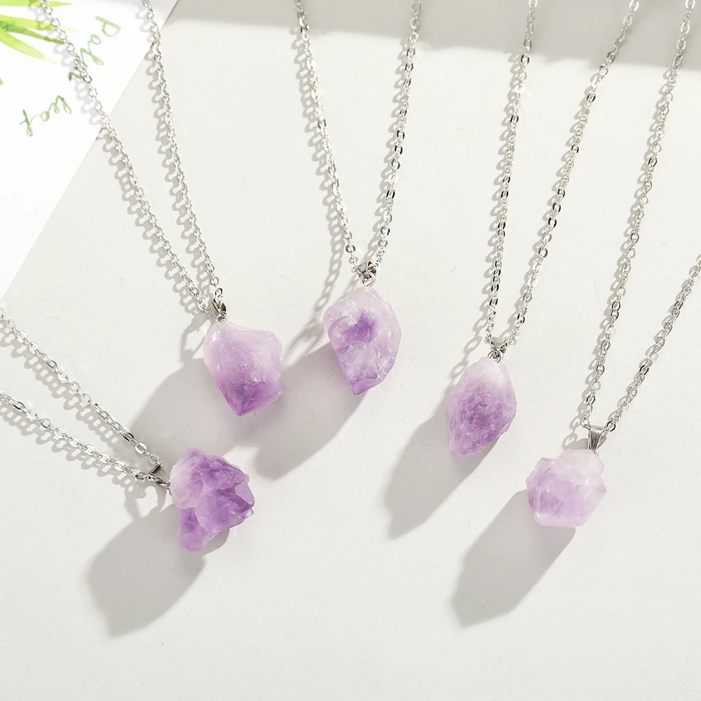 ธรรมชาติอุรุกวัยอเมทิสต์หินหยา - Birth Flower Necklace บทวิจารณ์และราคา