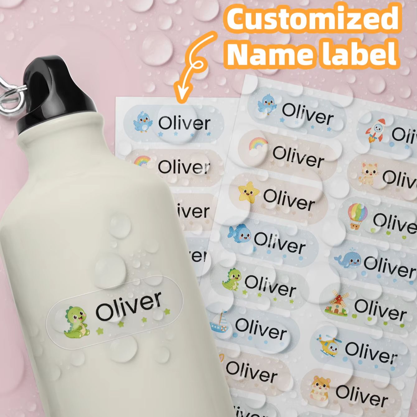 สติกเกอร์ชื่อการ์ตูนแบบกำหนดเอ - Personalised Candle Label บทวิจารณ์และราคา