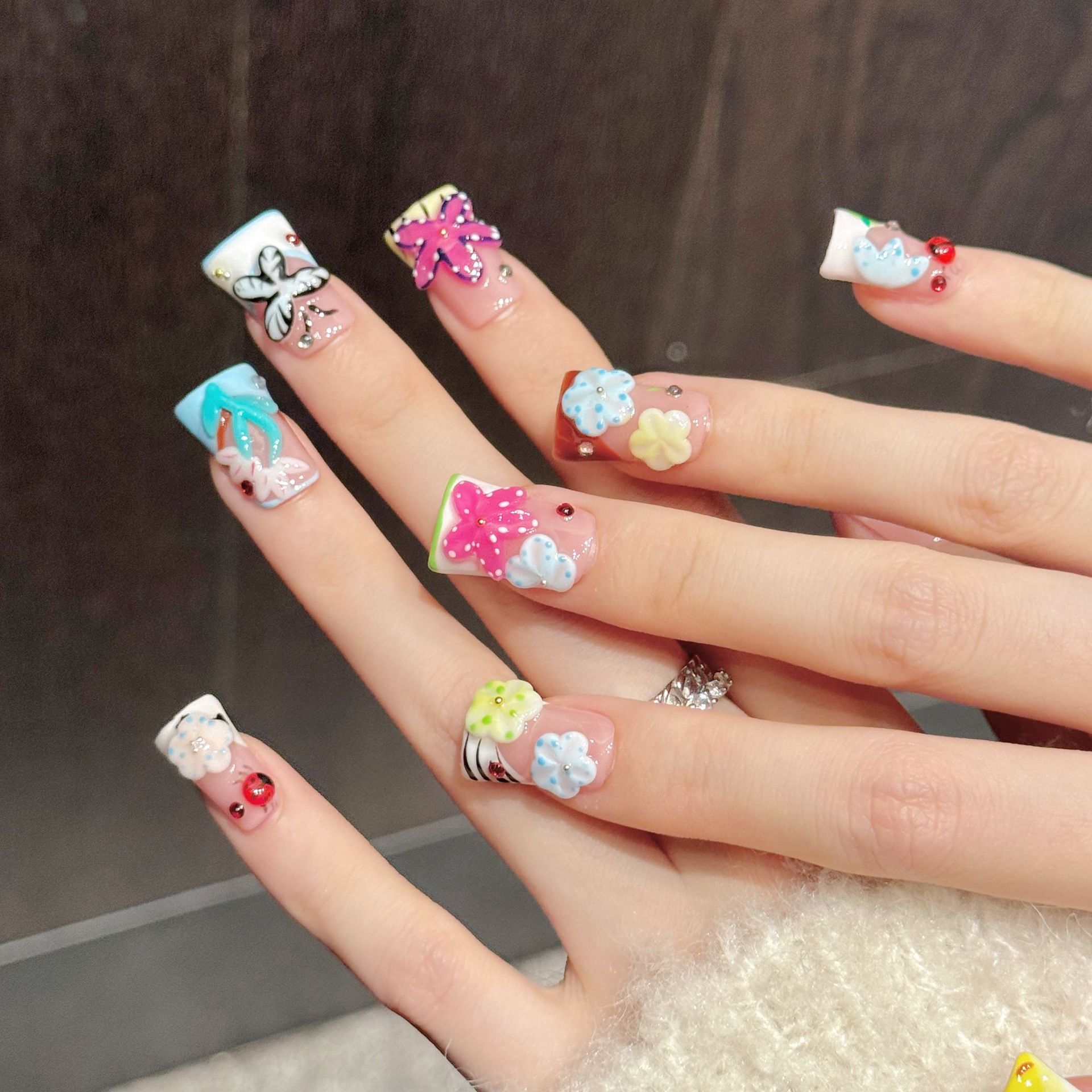 เล็บปลอมแบบกดติดลายเป็ดทำมือ 1 - Pressed Flower Art บทวิจารณ์และราคา