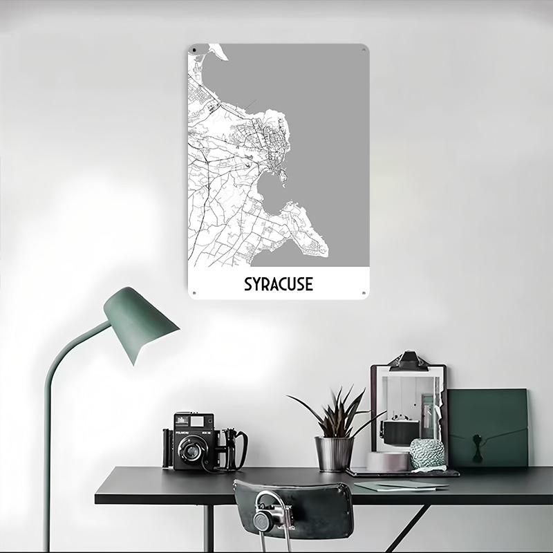 โปสเตอร์โลหะแผนที่เมืองซีราคิว - Custom Map Poster บทวิจารณ์และราคา