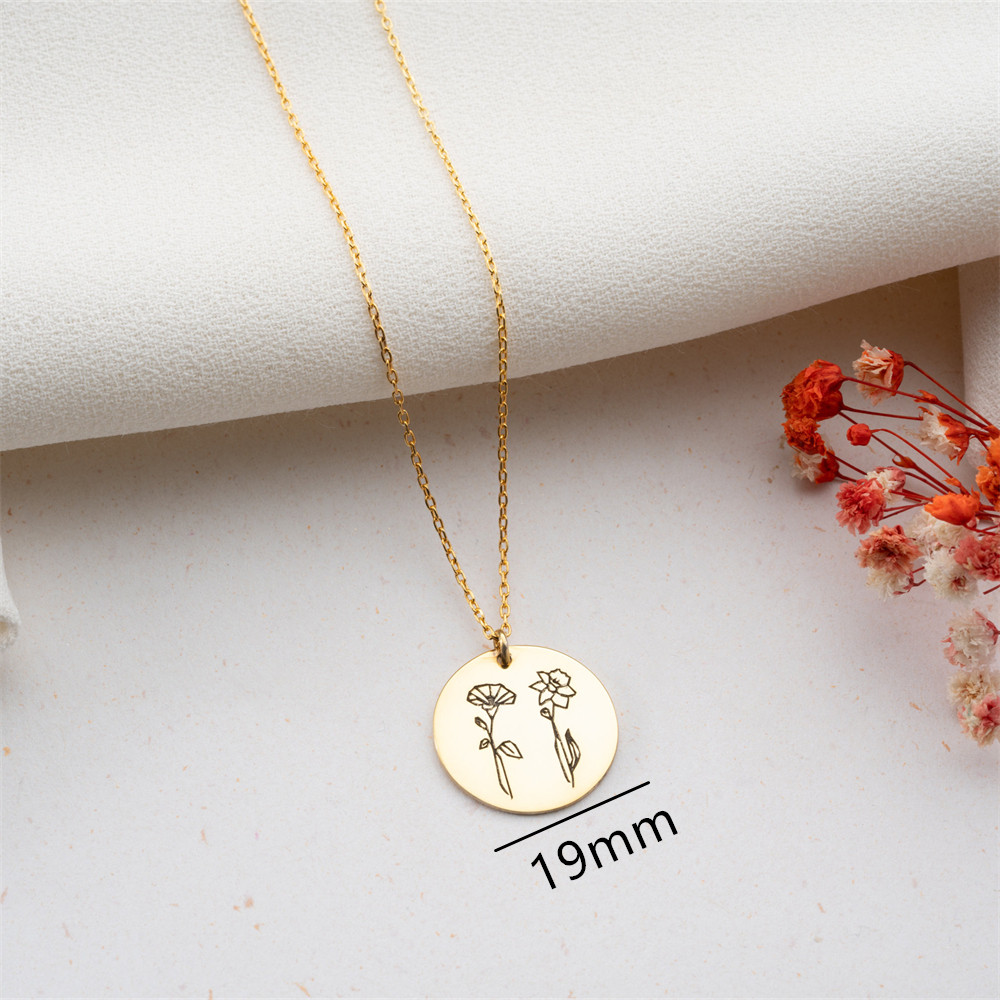 Family Birth ดอกไม้สร้อยคอแกะส - Birth Flower Necklace บทวิจารณ์และราคา